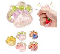 Cat Paw Stress Relief Toy, Soft Sticky Mud Feeling Squishy For Anxiety Relief, Fun Slow Rising Decompression Gift For Kids Classroom Office (Purple)