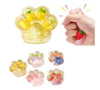 Cat Paw Stress Relief Toy, Soft Sticky Mud Feeling Squishy For Anxiety Relief, Fun Slow Rising Decompression Gift For Kids Classroom Office (yellow)