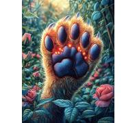 Cat Paw with Rose 500 Pc Classic Jigsaw Puzzle Mitos Fantástico Cuento De Hadas Puzzle for Adults Hard Challenging Hobby Home Decor Poster Eco Friendly Material 500 PCS