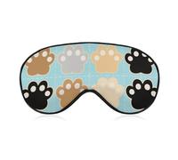 Cat Pawprints Sleep Mask for Women Men, Soft Eye Mask with Adjustable Strap for Sleeping, Light Blocking Travel Blindfold for Nap Comfortable Eye Cover for Home Office