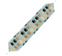 Cat Pawprints Table Runner for Dining Table, Short Plush Runners Washable & Durable Tablerunner Modern Home Decor for Wedding, Kitchen, Holiday 229*33cm