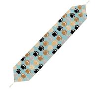 Cat Pawprints Table Runner for Dining Table, Short Plush Runners Washable & Durable Tablerunner Modern Home Decor for Wedding, Kitchen, Holiday 178*33cm
