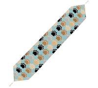 Cat Pawprints Table Runner for Dining Table, Short Plush Runners Washable & Durable Tablerunner Modern Home Decor for Wedding, Kitchen, Holiday 200*33cm