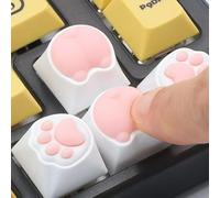 Cat Paws & Butts 3D Artisan Keycap Set (4 Packs) - PBT & Squishy Rubber + Metal Material, Compatible with Cherry MX Mechanical Keyboards, Cute Keycaps for Gaming Lovers, for Girl