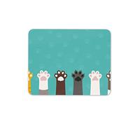 Cat Paws Cute Turquoise Mouse Mat Pad - Kittens Art Animal Computer #14270