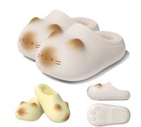 Cat Paws Footprints Fluffy Plush Fleece Height Increase Slippers, Cat Paw Slipper, 3D Catpaw Print Winter Nonslip Shoes (Beige,3.5~4.5)