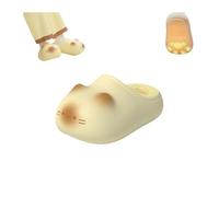Cat Paws Footprints Fluffy Plush Fleece Height Increase Slippers, Cute Cat Paw Print Shoes, Non-Slip Slippers for Indoor/Outdoor Wear, Soft Warm Cozy to the Touch (Yellow,6)