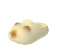 Cat Paws Footprints Fluffy Plush Fleece Height Increase Slippers, for Winter Girls Gift Idea, Cute Animal Home Shoes (Yellow,7)