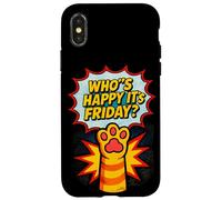 Cat Paws Friday Humor Cute Comic Happy-Friday Case for iPhone X/XS