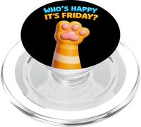 Cat Paws Friday Humor Cute Kawaii Happy-Friday PopSockets PopGrip for MagSafe