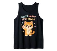 Cat Paws Friday Humor Cute Kawaii Happy-Friday Tank Top