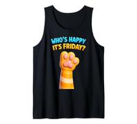 Cat Paws Friday Humor Cute Kawaii Happy-Friday Tank Top