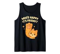 Cat Paws Friday Humor Cute Kawaii Happy-Friday Tank Top