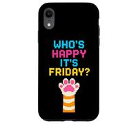 Cat Paws Friday Humor Cute Pixel Happy-Friday Case for iPhone XR