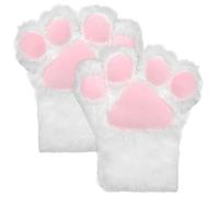 Cat Paws Gloves 1 Pair Cat Paws 9x7.5" Cute Furry Paws Gloves Bear Furry Paw Soft and Skin Friendly Plush Fox Paws Anime Cosplay Therian Paws for Women Adult Halloween Party