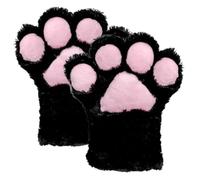 Cat Paws Gloves 1 Pair Cat Paws Cute Fluffy Furry Paws Gloves Soft and Skin Friendly Plush Fox Paws One Size Anime Cosplay Therian Paws Bear Furry Paw for Adults Halloween Costume Accessories