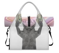 Cat Paws Money Sports Duffle Bag with Shoe Compartment Funny Cat Weekend Overnight Bags Tote Cabin Luggage Bag for Gym Yoga Travel