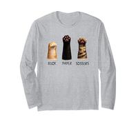 Cat Paws Rock Paper Scissors Blk Feline Lovers Kitty Kitten Long Sleeve T-Shirt