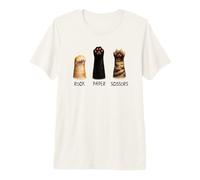 Cat Paws Rock Paper Scissors Blk Feline Lovers Kitty Kitten Premium T-Shirt