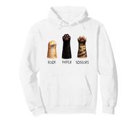 Cat Paws Rock Paper Scissors Blk Feline Lovers Kitty Kitten Pullover Hoodie
