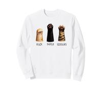 Cat Paws Rock Paper Scissors Blk Feline Lovers Kitty Kitten Sweatshirt