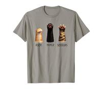 Cat Paws Rock Paper Scissors Blk Feline Lovers Kitty Kitten T-Shirt