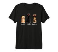 Cat Paws Rock Paper Scissors Feline Lovers Kitty Kitten Premium T-Shirt