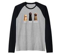 Cat Paws Rock Paper Scissors Feline Lovers Kitty Kitten Raglan Baseball Tee
