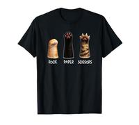 Cat Paws Rock Paper Scissors Feline Lovers Kitty Kitten T-Shirt