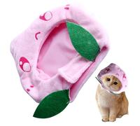 Cat Peaches Headdress - Adjustable Cat Costume Peaches Shape Pet Hat - Durable Washable Soft Dog Bonnet for Pet Kitten Cat Dog Puppy Halloween Cosplay