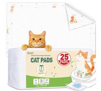 Cat Pee Pad Compatible with Breeze Litter Box System, 25ct Super Absorbent Litter Pads, Odor Control Cat Pads Refills 16.9 X 11.7 Inch, Unscented