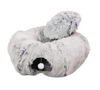 Cat Peekaboo Cave | Soft Donut Cave Cat Tunnel Bed | 2 In 1 Portable Plush Cat Tunnels | Foldable Winter Warm Plush Pet Bed With Non Slip Bottom - Washable Round Cat Tunnel For Indoors And Outdoors