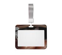 Cat peeks Out of Zippered Leather Pocket ID Badge Holder with Lanyard ID Card Holders Waterproof Plastic Name Card Case Sliding ID Protector Pouch Name Tag Holders for Office Work Business