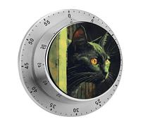 Cat Peeping Kitchen Timers for Cooking 60 Minute Wind Up Timer, Magnetic Back, Visual Mechanical Timer with Loud Alarm, Manual Countdown Timers for Classroom Home Gym Tanning