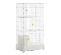 Cat pen, cat enclosure with cat litter box, designer one piece cat cage, large 2/3-story cat pen Cat kennels, training place Ideal for 1-2 cats