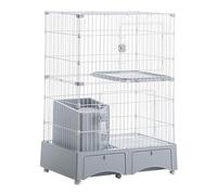 Cat pen, Cat pen with litter box, One-piece cat cage, Large 2/3-story cat pen Cat kennels, exercise area Ideal for 1-2 cats