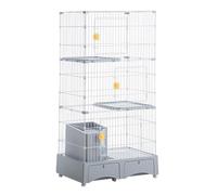 Cat pen, Cat pen with litter box, One-piece cat cage, Large 2/3-story cat pen Cat kennels, exercise area Ideal for 1-2 cats