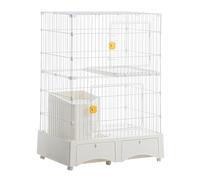 Cat pen, Cat pen with litter box, One-piece cat cage, Large 2/3-story cat pen Cat kennels, exercise area Ideal for 1-2 cats