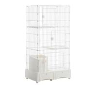 Cat pen, Cat pen with litter box, One-piece cat cage, Large 2/3-story cat pen Cat kennels, exercise area Ideal for 1-2 cats