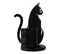 Cat Pen Holder - Quirky Black Cet Pencil Cup, Funny Animal Stationery Holder | Metal Desk Organiser For Ofice Home Decoration, Uniqeu Feline Gift Item, Cute Storage Accessory For Study Table Use