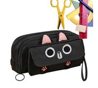 Cat Pencil Box - Cartoon Pencil Case Girls Pencil Box,Zippered Pencil Pouch, Desk Organizer, Aesthetic Pencil Bag, Stationery Box for Sticky Notes
