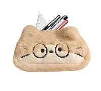 Cat Pencil Case, Cute Cat Plush Organizer Large Capacity - Cartoon Case, for School Supplies Small Items Makeup, Travel, Office Drawing Rubber Rules Home, Black Glasses Case, Consulte la descripción