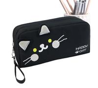 Cat Pencil Case, Cute Embroidered Pen, Pencil Storage Bag, Practical School Stationery Organizer 22x7x10cm for Makeup, Cosmetics, and Classroom, Great for Ruler and Eraser