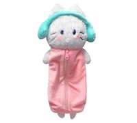 Cat Pencil Case,Cute Plush Pen Box | Wearing Headphone Cat Design Pencil Box with Zipper - for Kids Student School College Organization Travel Storage