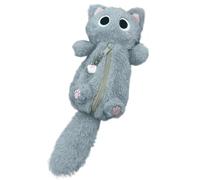 Cat Pencil Case, Kawaii Pencil Pouch Large Capacity Cute Cat Pouch Fluffy Plush Case with Zipper Animal for School Office Supplies