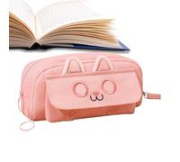 Cat Pencil Case - Portable Cartoon Cat Pencil Cases | Marker Pouch, Desk Organizer, Zippered Pencil Pouch, Large Capacity Stationery Box for Students