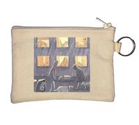 Cat People vs The Dog People Funny Key Chain Coin Purse Beige