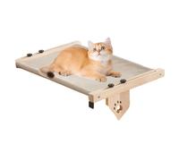 Cat Perch For Windowsill - Wooden Cat Windowsill Shelf | Adjustable Cat Windowsill Nest, Cat Resting Lounger With Cushioned Bed Cover For Indoor Large Cats Resting