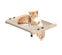 Cat Perch Large, Wooden Cat Perch, Cat Windowsill Nest, Adjustable Cats Lounger, Wooden Cats Perch for Large Cats Adjustable Windowsill Nesting Seat with Cushioned Beds Cover