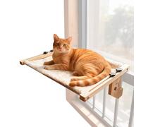 Cat Perch on the Window - Solid Wood Frame Hanger - with a Soft for Indoor Cat Window Hammock, for Indoor Walls, Rooms and Apartments